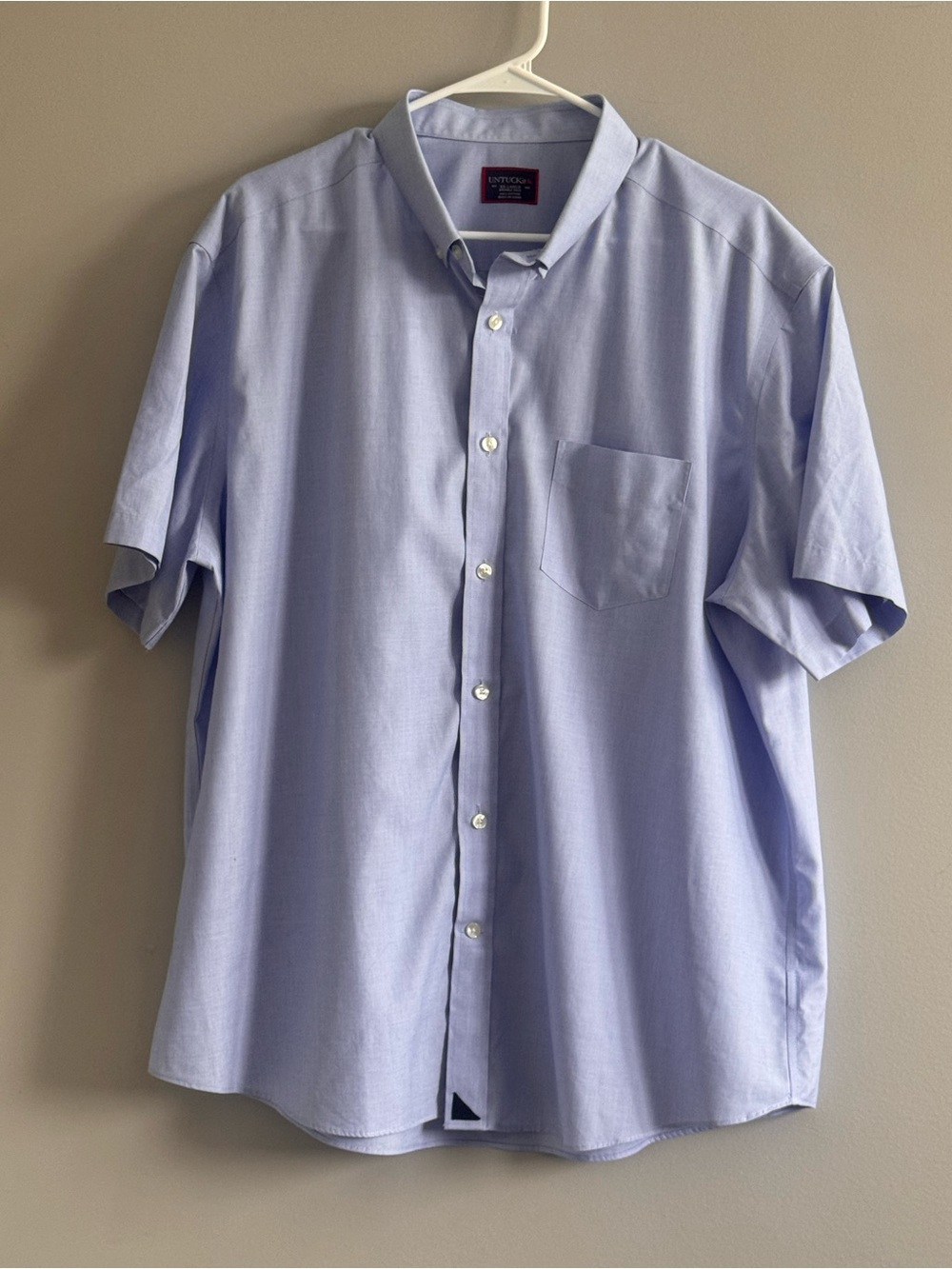 UNTUCKit Men’s XXL Blue Short Sleeve Button Down Shirt 100% Cotton